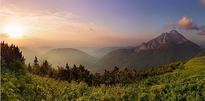 Репродукция Закат в горах 96x48 см i_96x48_00064 