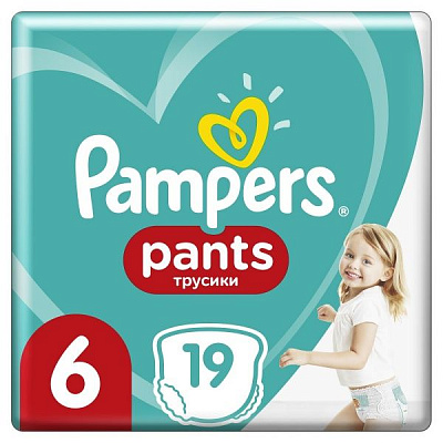 Подгузники-трусики Pampers Pants Размер 6 (15+ кг) 19 шт.