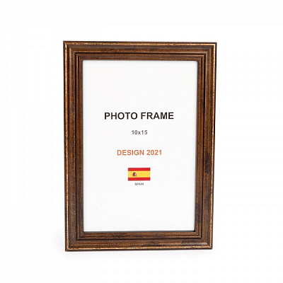 Рамка для фото 1 фото 10x15 см коричневая бронза 