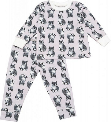 Пижама детская Фламинго Котики р.86 серый с рисунком 109-310-8 
