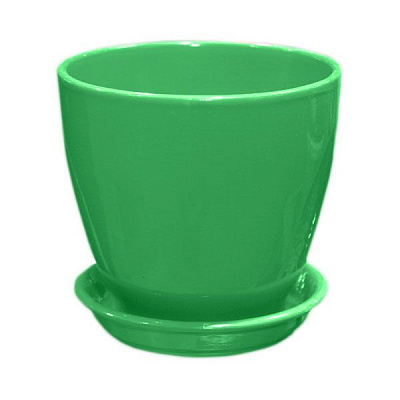 Горщик квітковий Оріана-Запоріжкераміка Кедр №3 1.6 л глянцевий зелений