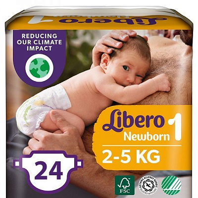 Підгузки Libero New Born 1 2-5 кг 24 шт.