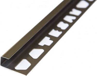 Профиль квадратный угол Eco нержавеющая сталь 10 мм 2,7 м серебро глянец 