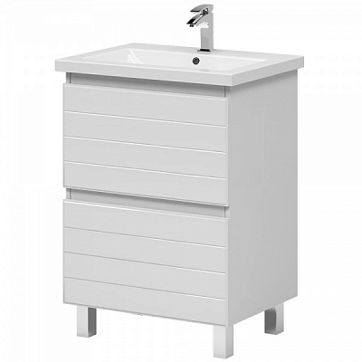 Тумба на ножках Aquarius Siena белый с умывальником Комо 60