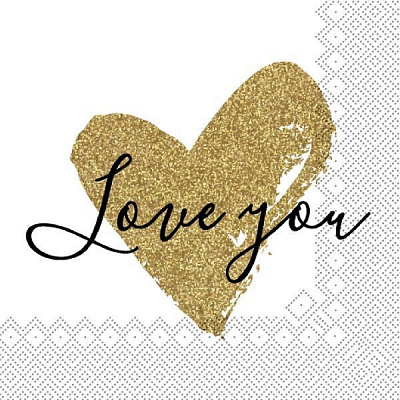 Салфетки столовые Silken Премиум 2 Love you 33х33 см в ассортименте 18 шт.