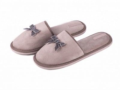Капці домашні Twins HS-OZ велюрові з бантом р.40 бежевий