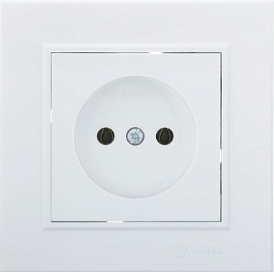 Розетка без заземления Makel Karea 00 без шторок без крышки белый