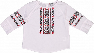 Вышиванка для девочек Эдельвика р.134 белый 21-22/09 