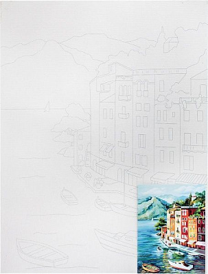 Полотно на картоні з контуром Морські пейзажі №1 Rosa Talent