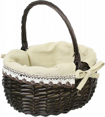 Корзинка плетеная с текстилем 29х22х17/33 см EBE18-10-2 