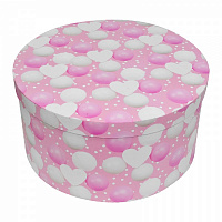 Коробка подарочная розовая с сердечками 22.5х12.8 см 211022405