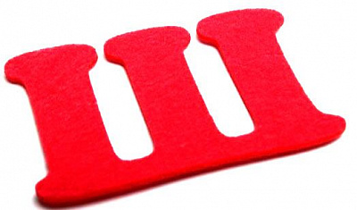 Буква Ш из фетра красный 2 мм, 10 см