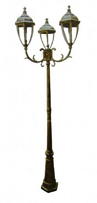 Фонарный столб Интеркласс Лима 8021SF/3 E27 60 Вт античное золото 