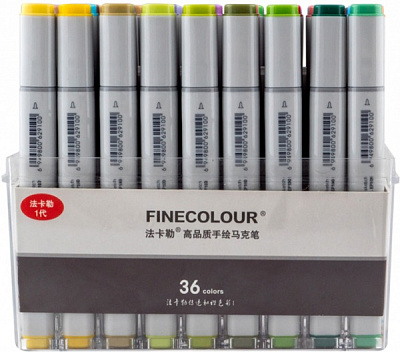 Набор двусторонних маркеров FINECOLOUR Sketchmarker 36 цветов EF100-TB36 разноцветный 