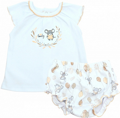 Комплект Minikin туніка та трусики белый с рисунком р.68 22100368 