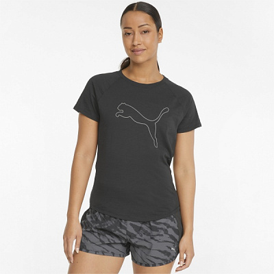Футболка Puma RUN 5K LOGO SS TEE W 52138801 р.XS черный
