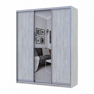 Шкаф-купе Сити Лайт Doros ДСПзеркало 1,8 м 1800x600x2250 мм сосна натти двери ДСП/зеркало