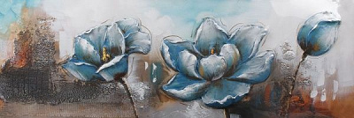 Картина 3D Цветы синие 50x150 см 