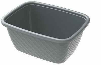 Таз Heidrun Diamond с ручками 45х34х17,5 см (500) 16 л серый 501 