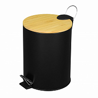Ведро с педалью Fabrika BAMBOO 5 л Soft Close Black (FK-SB3002B)
