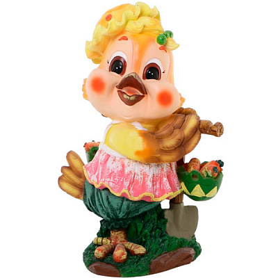 Фигура декоративная Курочка с корзиной 26х25х43 см