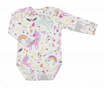 Боди для девочки Bambinelli Единорог р.74 белый с рисунком 
