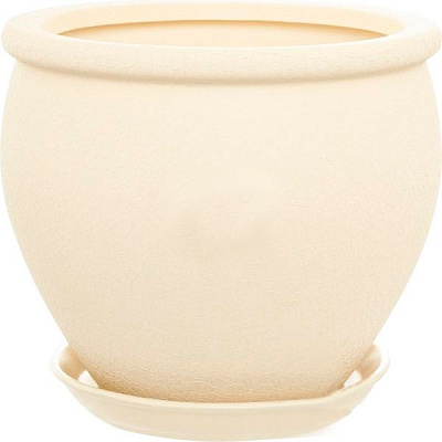 Горшок керамический Ориана-Запорожкерамика Вьетнам №3 шелк круглый 5л бежевый (011-3-082) 