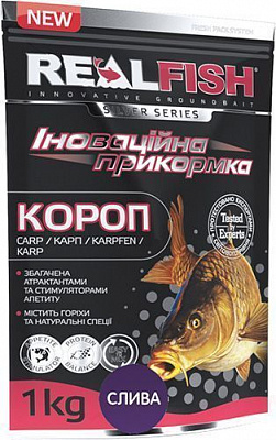 Прикормка RealFish 1000 г слива карп