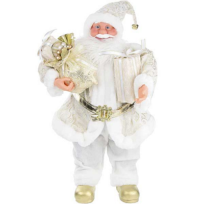 Фигура Дед Мороз бежево-белый 60 см