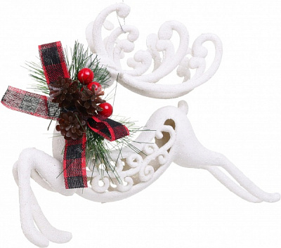 Ялинкова іграшка Олень білий 21x14 см E09028