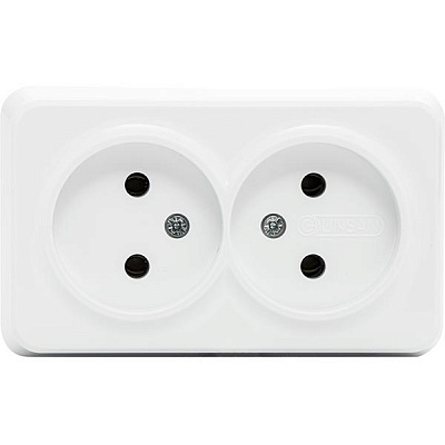 Розетка Gunsan Misya двойная без заземления белая