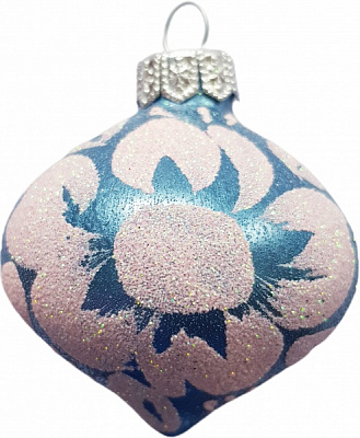 Подвеска Юріта Форма буряк 60мм орнамент синий