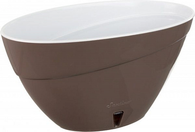 Горшок пластиковый Santino Calipso овальный 4,2л дымчатый/белый (K1 SAD-ALB) 