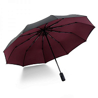 Зонт KRAGO с двойным куполом бордовый 