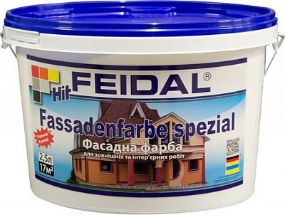 Краска акриловая Feidal HIT Fassadenfarbe spezial мат белый 2.5л