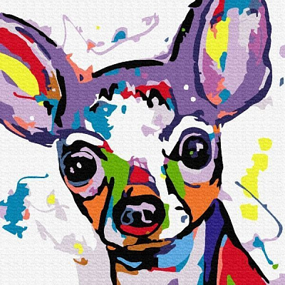 Картина за номерами Bright dog 3 25х25 см Rosa Start