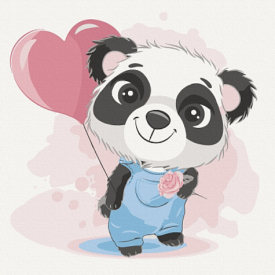 Картина за номерами Панда з кулькою 15534-АС 30х30 см ArtCraft