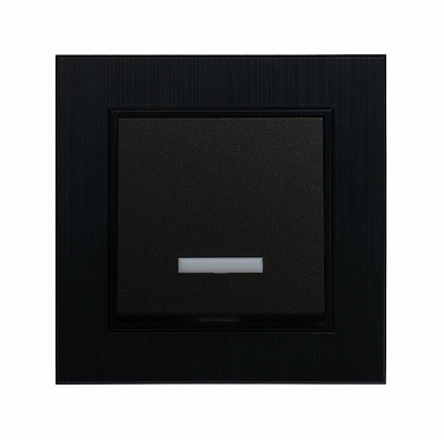 Механізм вимикача одноклавішний Makel Karea з підсвіткою чорний матовий 57054021