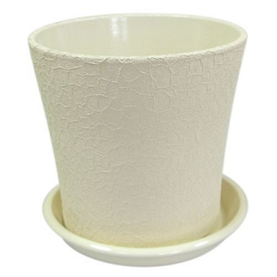 Горщик керамічний Оріана-Запоріжкераміка Вуаль шовк круглий 4л бежевий (071-01-003)