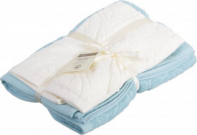 Набор полотенец Elza 2 шт айвори с голубым La Nuit 