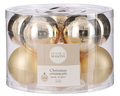 Набор елочных шаров House of seasons 10 шт. d 6 мм шампань 1082663