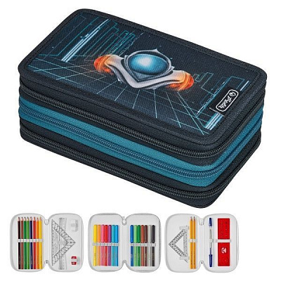 Пенал шкільний 31 предмет Triple Space Car 50033041 Herlitz синьо-блакитний