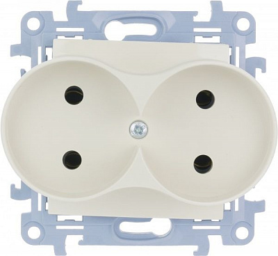 Розетка двойная без заземления Simon 10 без шторок кремовый CG2M.01/41