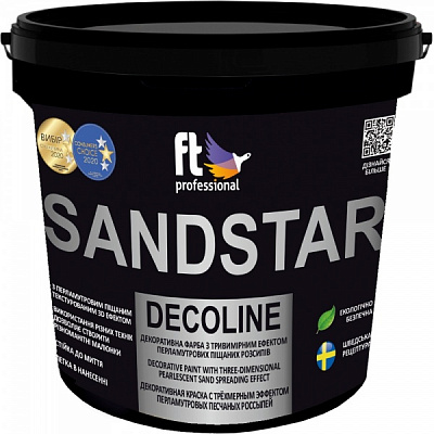 Декоративна фарба FT Professional SANDSTAR DECOLINE Вase A перламутровий 1 л 1,15кг
