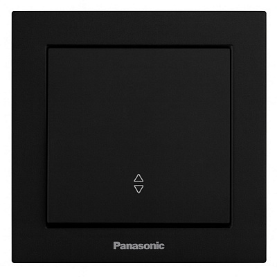 Вимикач прохідний одноклавішний Panasonic Karre Plus 55 без підсвітки чорний WDTC90032BL-UA1