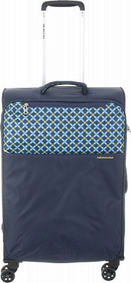 Валіза UP! (Underprice) N1118 синій із принтом 58х40,5х19/22+5 см