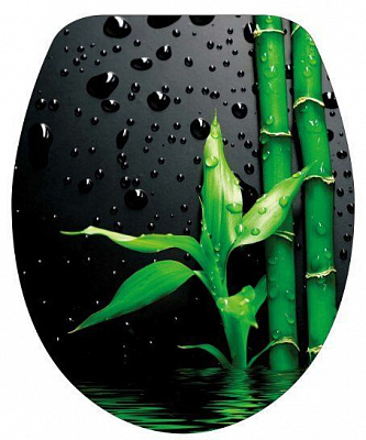 Сиденье для унитаза Rapal Bamboo Soft Close 164S 3D-дизайн дюропласт