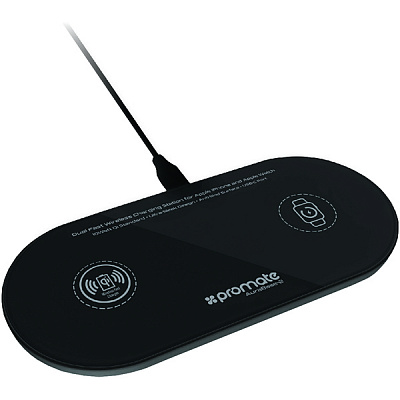 Бездротова зарядна станція Promate для Iphone і Apple Watch Aurabase-2 Black (aurabase-2.black)