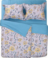Комплект постельного белья Leiria семейный голубой с рисунком Lameirinho 