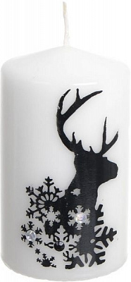 Свеча Цилиндр трафаретная Олени (кристалл) 70х120 Pako-If